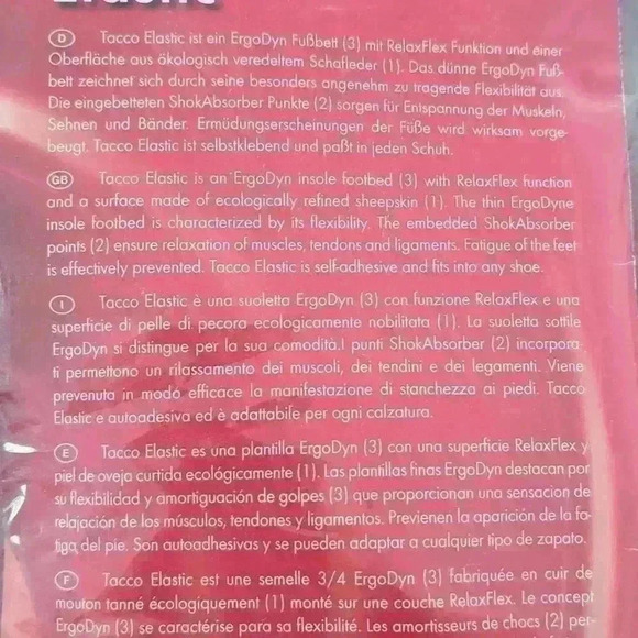 Tacco Footcare 3/4 Elastic Leather Insoles Footbed RelaxFlex Arch Support - 2pr - Picture 4 of 4